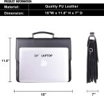 Jack&Chris Mens New PU Leather Attache Briefcase Traditional Messenger Lawyer Bag, MBYX015 - Image 3